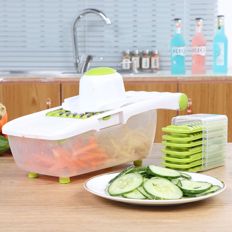 Potato Slice Grater Tool Household Multi-function Vegetable Cutter Practical With Bottom Box Radish Slice Fruit And Vegetable Planer