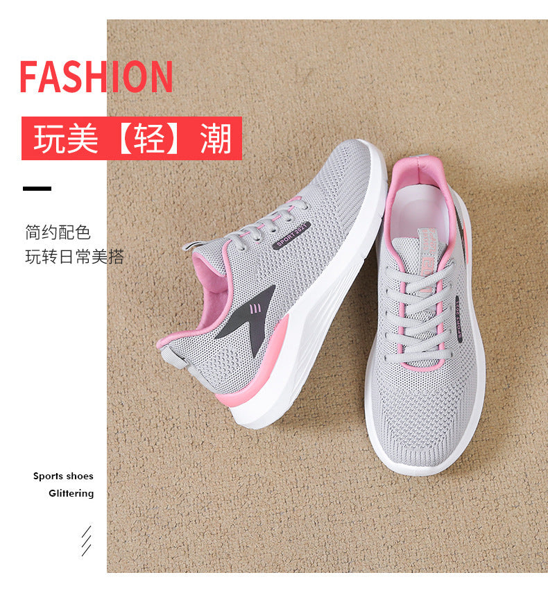 Spring And Summer New Mesh Sneakers Women Korean-style Non-slip Women  Shoes All-match Lightweight Soft Bottom Breathable Casual Running Shoes