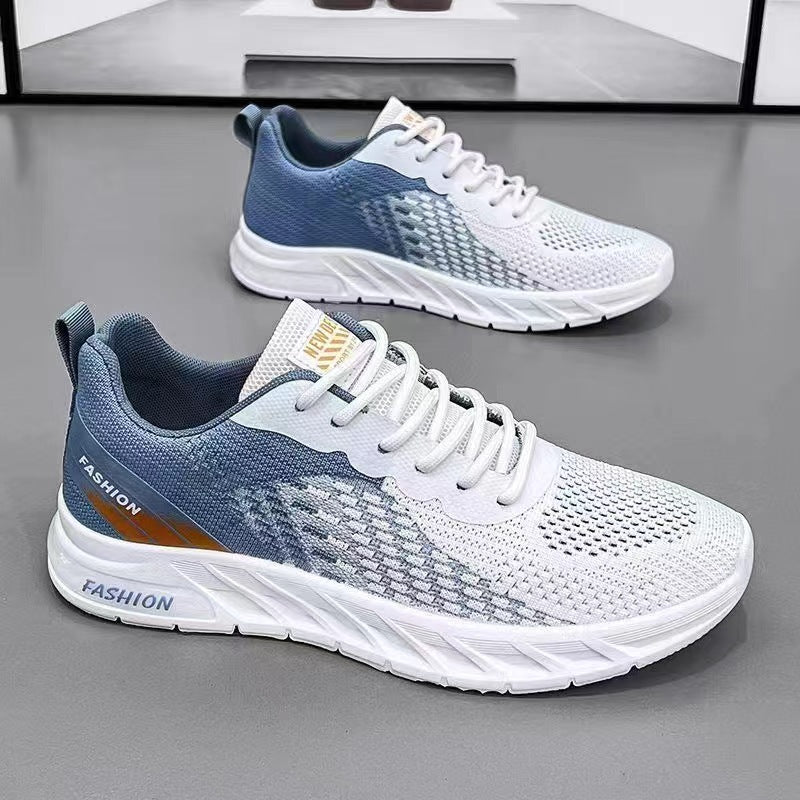 2024 New Spring And Autumn Flying Woven Sneaker Fashion Light Running Shoes Trendy Soft Bottom Student Shoes One-piece Delivery