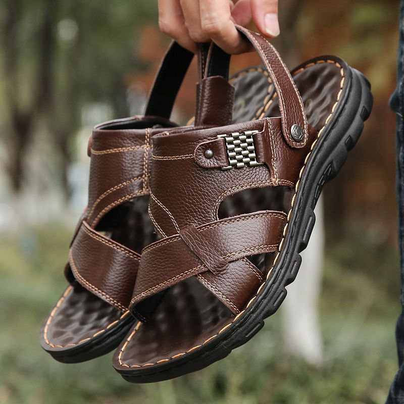 Sandals Men Summer Sandals  New Men Slippers Dual-use Outwear Soft Sole Middle-aged Dad Shoes Old Men&#039;s Shoes