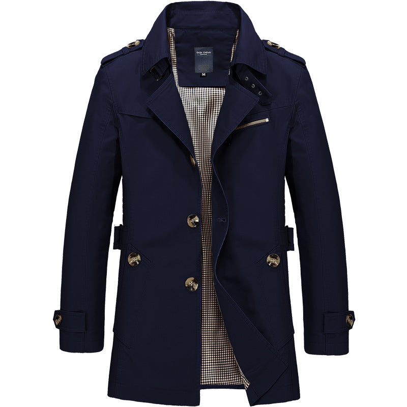 2022 Autumn And Winter Men's New Men's Jacket Casual Men's Jacket Work Coat Cotton Washed Trench Coat