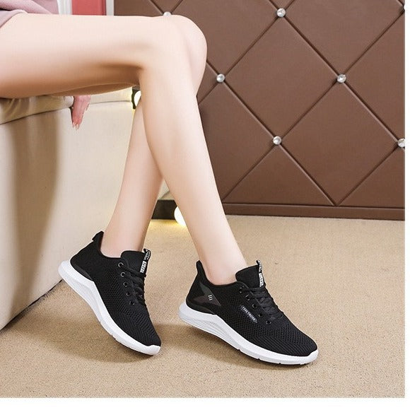 Spring And Summer New Mesh Sneakers Women Korean-style Non-slip Women  Shoes All-match Lightweight Soft Bottom Breathable Casual Running Shoes