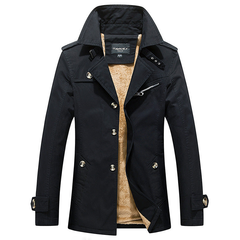 2022 Autumn And Winter Men's New Men's Jacket Casual Men's Jacket Work Coat Cotton Washed Trench Coat