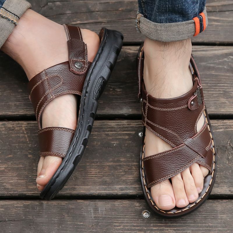 Sandals Men Summer Sandals  New Men Slippers Dual-use Outwear Soft Sole Middle-aged Dad Shoes Old Men&#039;s Shoes