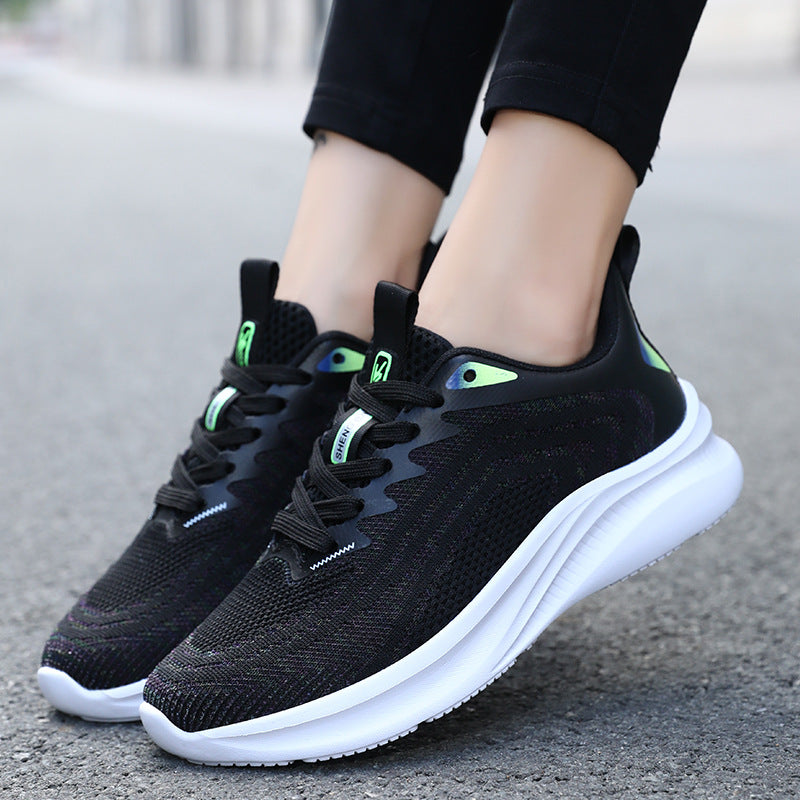 Couples Breathable Running Shoes Ultra Light Men And Women Flying Weaving Casual Sneakers