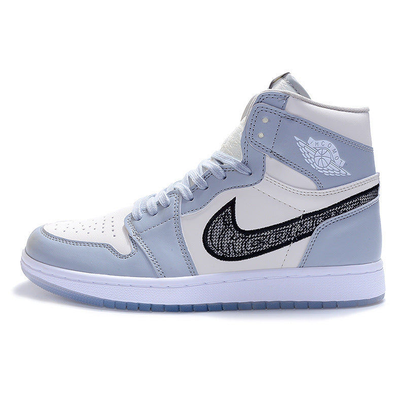 Men Shoes Putian Shoes High-top Ash Aj1 Black And White Basketball Shoes Air Force One Women  Casual Board Shoes Resistant To Officials