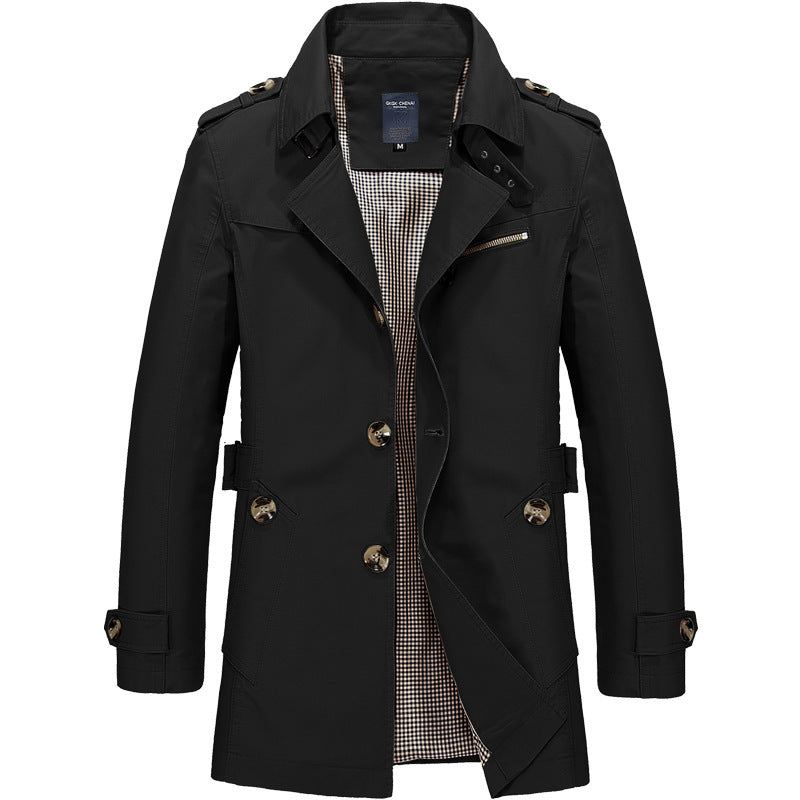 2022 Autumn And Winter Men's New Men's Jacket Casual Men's Jacket Work Coat Cotton Washed Trench Coat