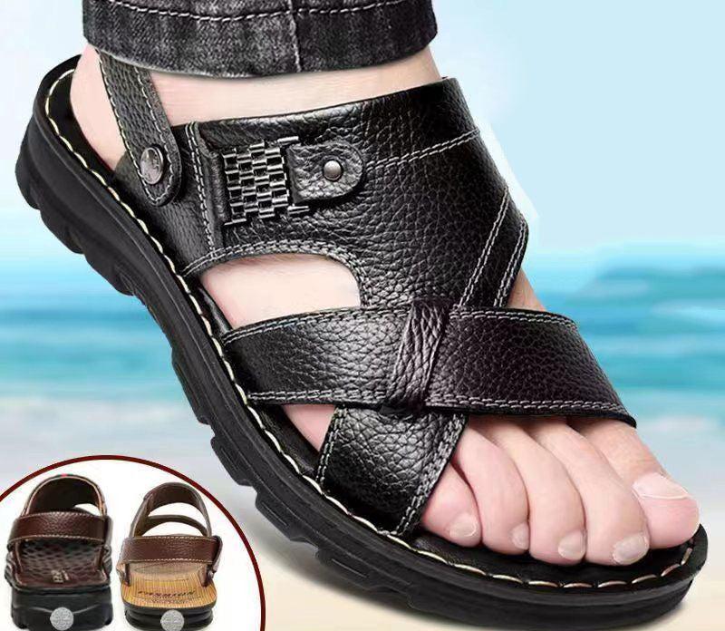 Sandals Men Summer Sandals  New Men Slippers Dual-use Outwear Soft Sole Middle-aged Dad Shoes Old Men&#039;s Shoes