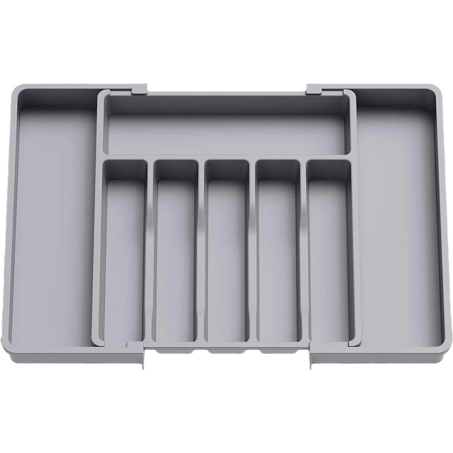 Silver Case Silverware Storage Box Adjustable Tableware Rack Retractable Plastic Drawer Storage