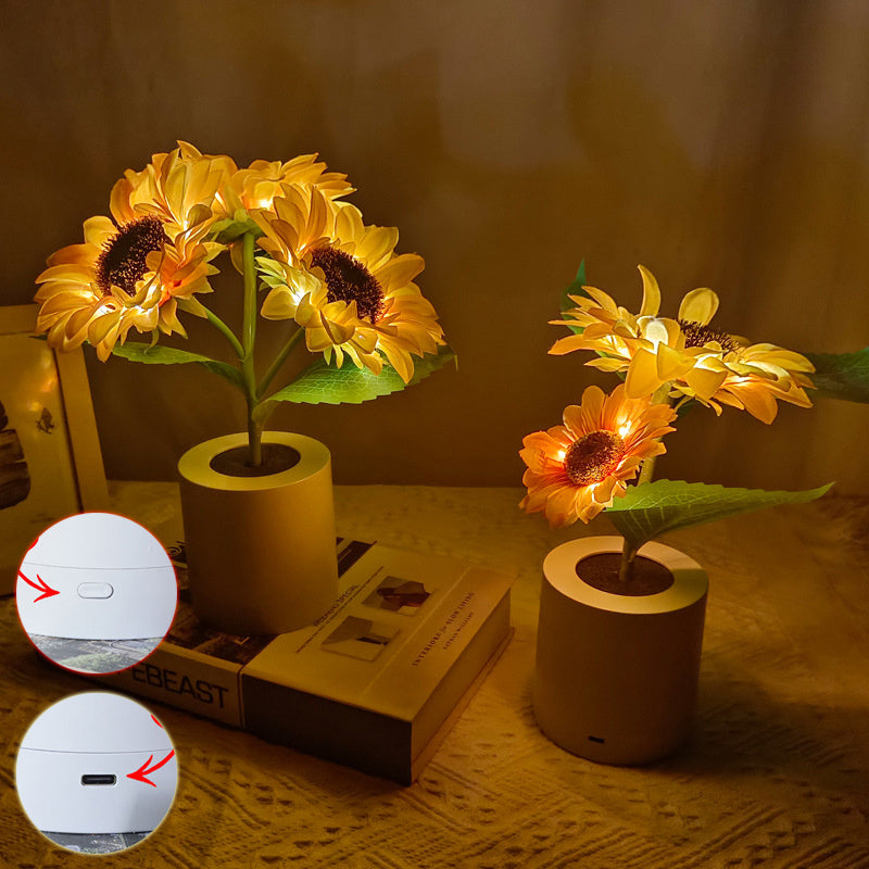 Simulation Night Light Table Lamp Simulation Flowers Decorative Desk Lamp For Resturaunt Hotel Wedding Gift