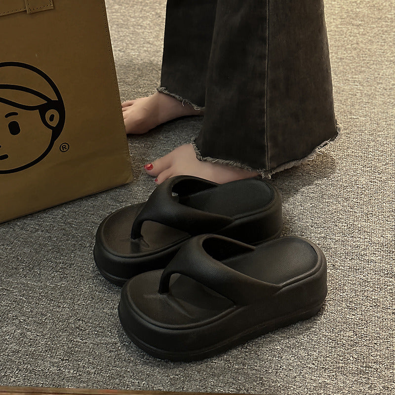 Slippers met dikke zolen en schuine hak voor dames zomerbovenkleding