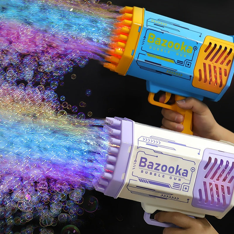 Bubble Gun Rocket 69 Gaten Zeepbellen Machinegeweer Vorm Automatische Blower Met Licht Speelgoed Voor Kinderen Pomperos