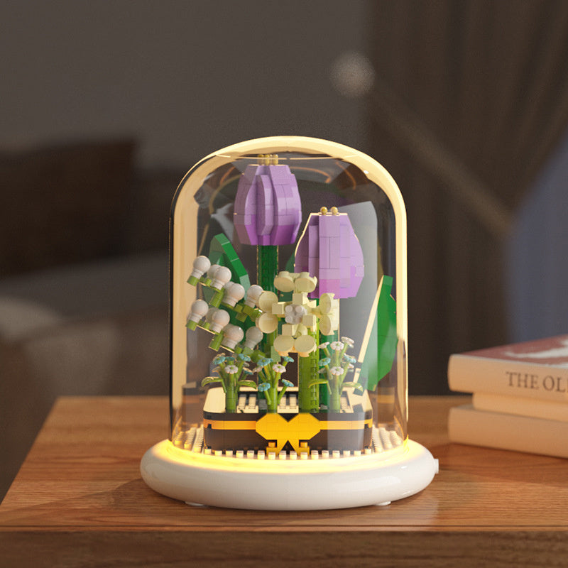 Bouwsteen Bloem Eeuwige Roos Kleine deeltjes Bouwsteen Assemblage Speelgoed Cadeau Desktop Decoratie