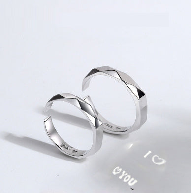 S925 Sterling Silver Projection Couple Ring