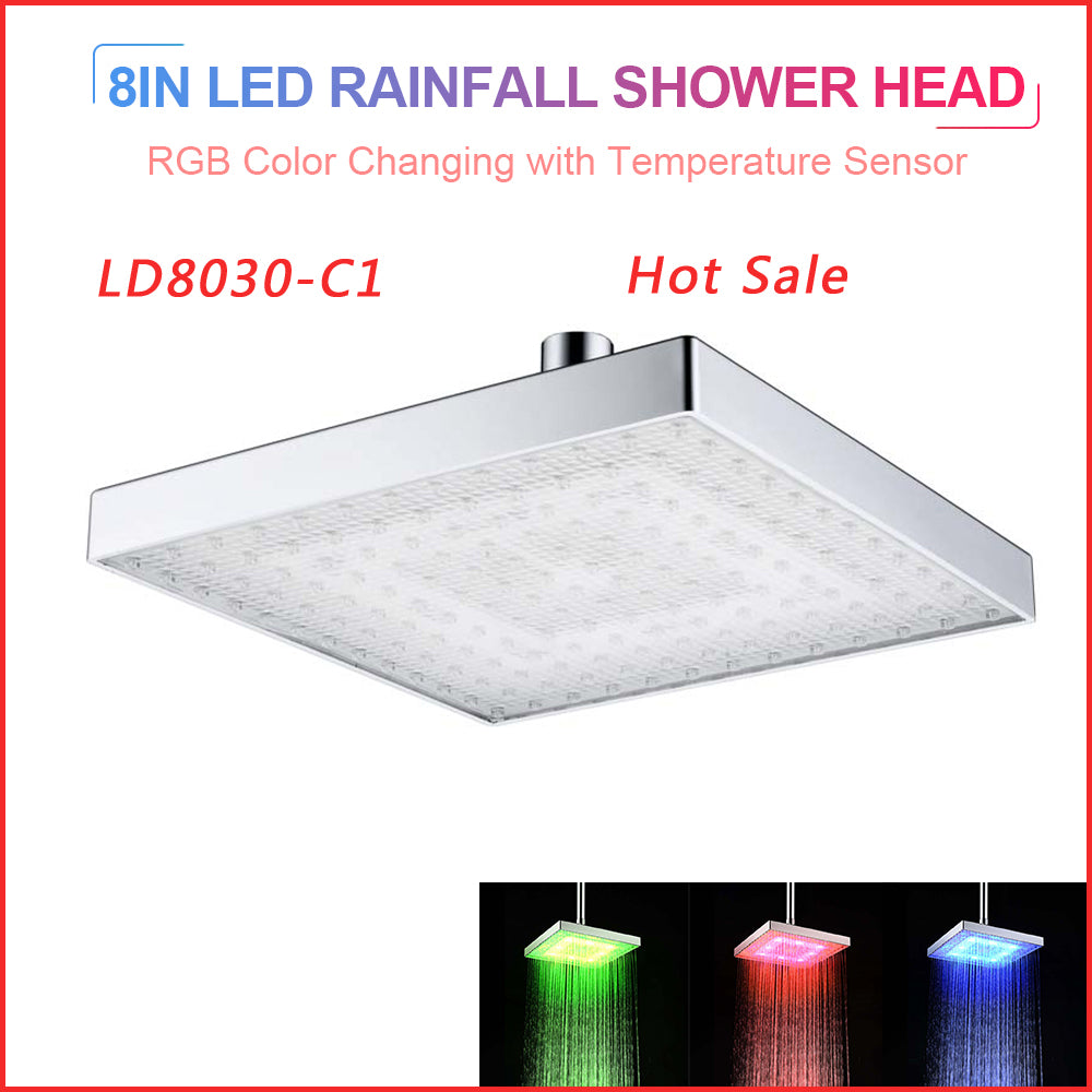 LED Colorful Top Spray Luminous Color-changing Shower