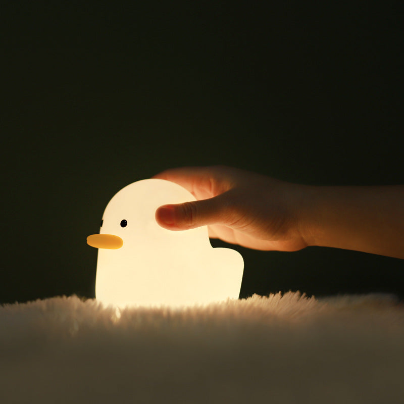 Nordic Leuke Mooie Cartoon Dull Duck Led Nachtlampje Siliconen USB Opladen Nachtlampje Vakantie Geschenken Kinderkamer Nachtkastje Slaapkamer 