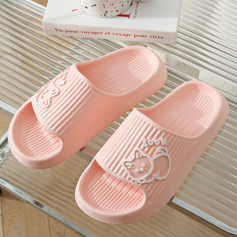 Leuke Kat Slippers Zomer Dames Thuis Schoenen Bad Dikke Platform Antislip Slides Indoor Outdoor