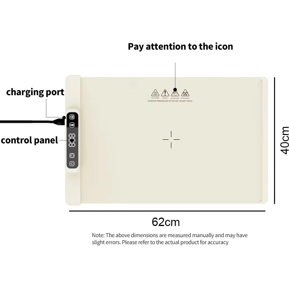 Silicone Warm Cuisine Board Electric Warming Tray Flexible Heating Insulation Warm Vegetable Heating Pad