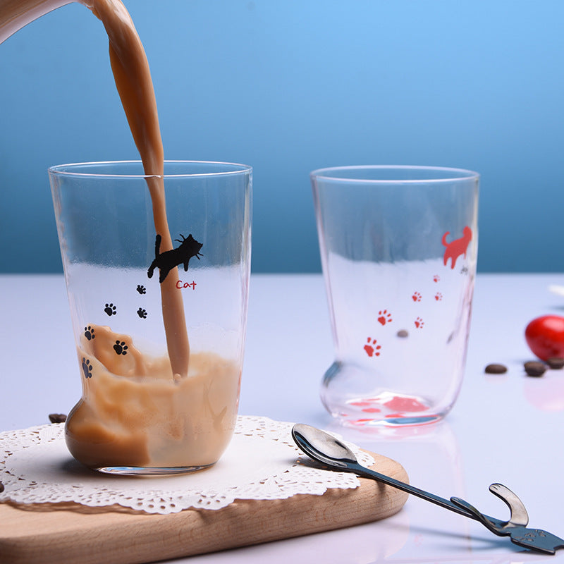 Creatieve Leuke Kat Poten Glas Tijger Poten Mok Kantoor Koffiemok Tumbler Persoonlijkheid Ontbijt Melk Porseleinen Beker Cadeau