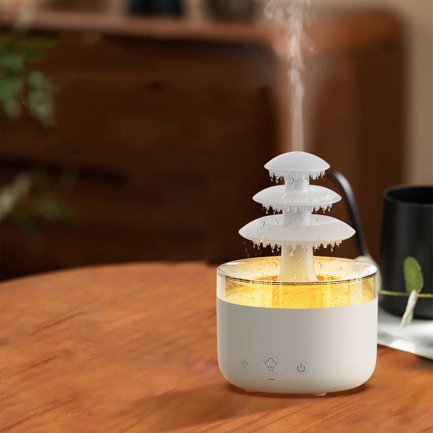 Nieuwe Cloud Rain Luchtbevochtiger Essentiële Olie Aromatherapie Diffuser USB Mute Mist Luchtbevochtiger Met Kleurrijk Licht