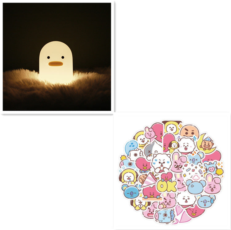 Nordic Leuke Mooie Cartoon Dull Duck Led Nachtlampje Siliconen USB Opladen Nachtlampje Vakantie Geschenken Kinderkamer Nachtkastje Slaapkamer 