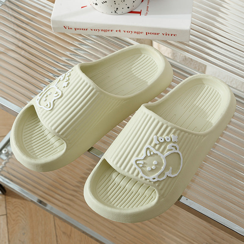 Leuke Kat Slippers Zomer Dames Thuis Schoenen Bad Dikke Platform Antislip Slides Indoor Outdoor