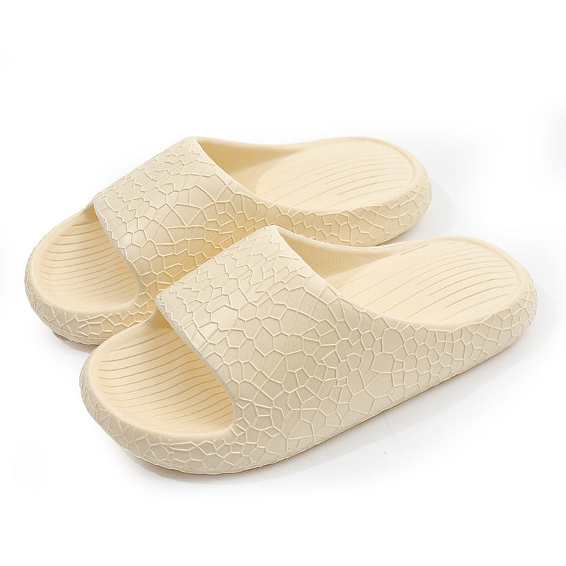 New Texture Home Slippers Summer Thick Sole Floor Bathroom Slipper For Women Men Non-slip House Shoes