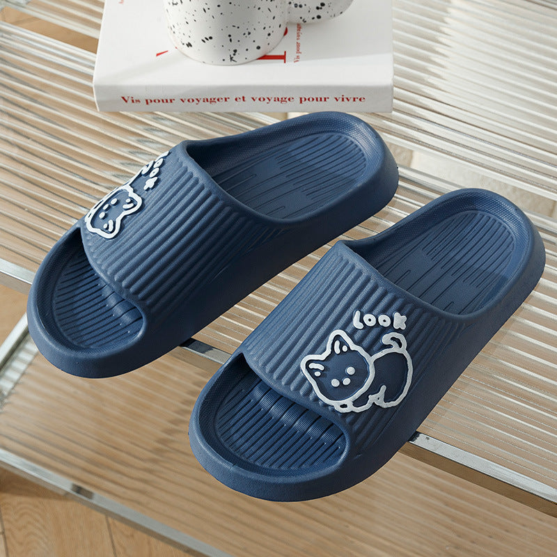 Leuke Kat Slippers Zomer Dames Thuis Schoenen Bad Dikke Platform Antislip Slides Indoor Outdoor