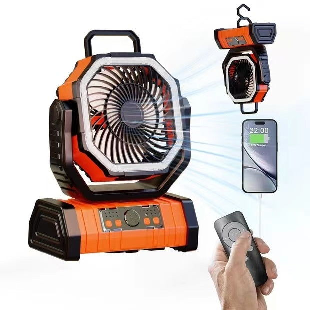 Outdoor Household Power Bank LED Light Camping Fan