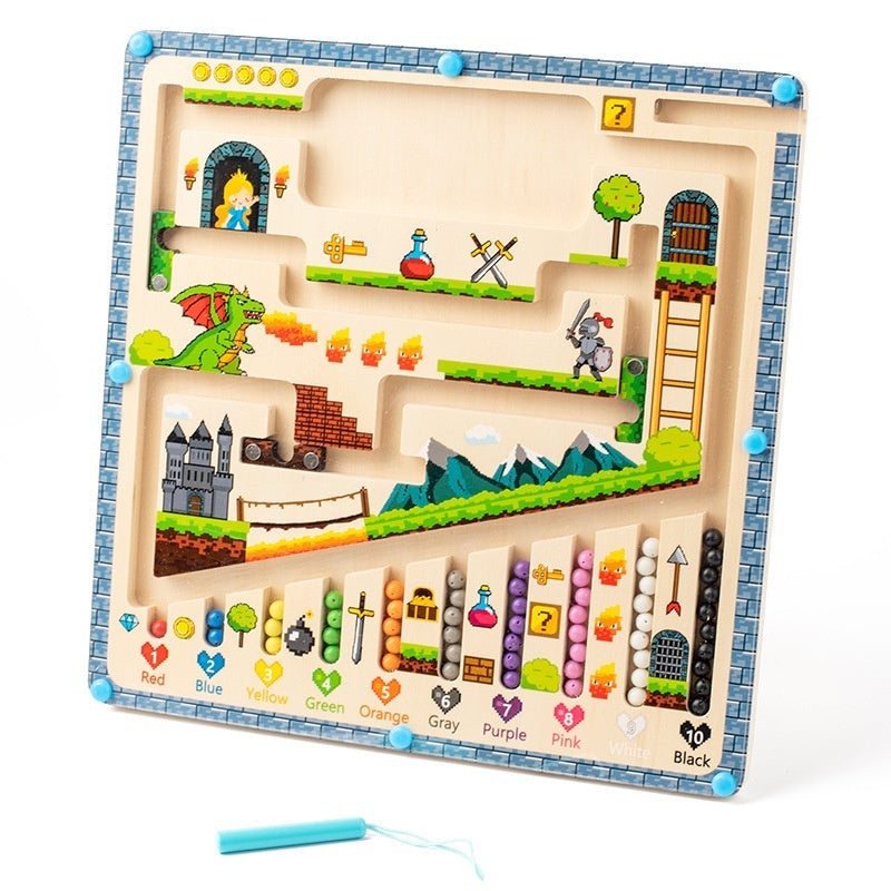 Children's Montessori Early Education Puzzle Mushroom House Digital Cognitive Classification Magnetic Pen Using Organ Walking Maze Counting Chamber