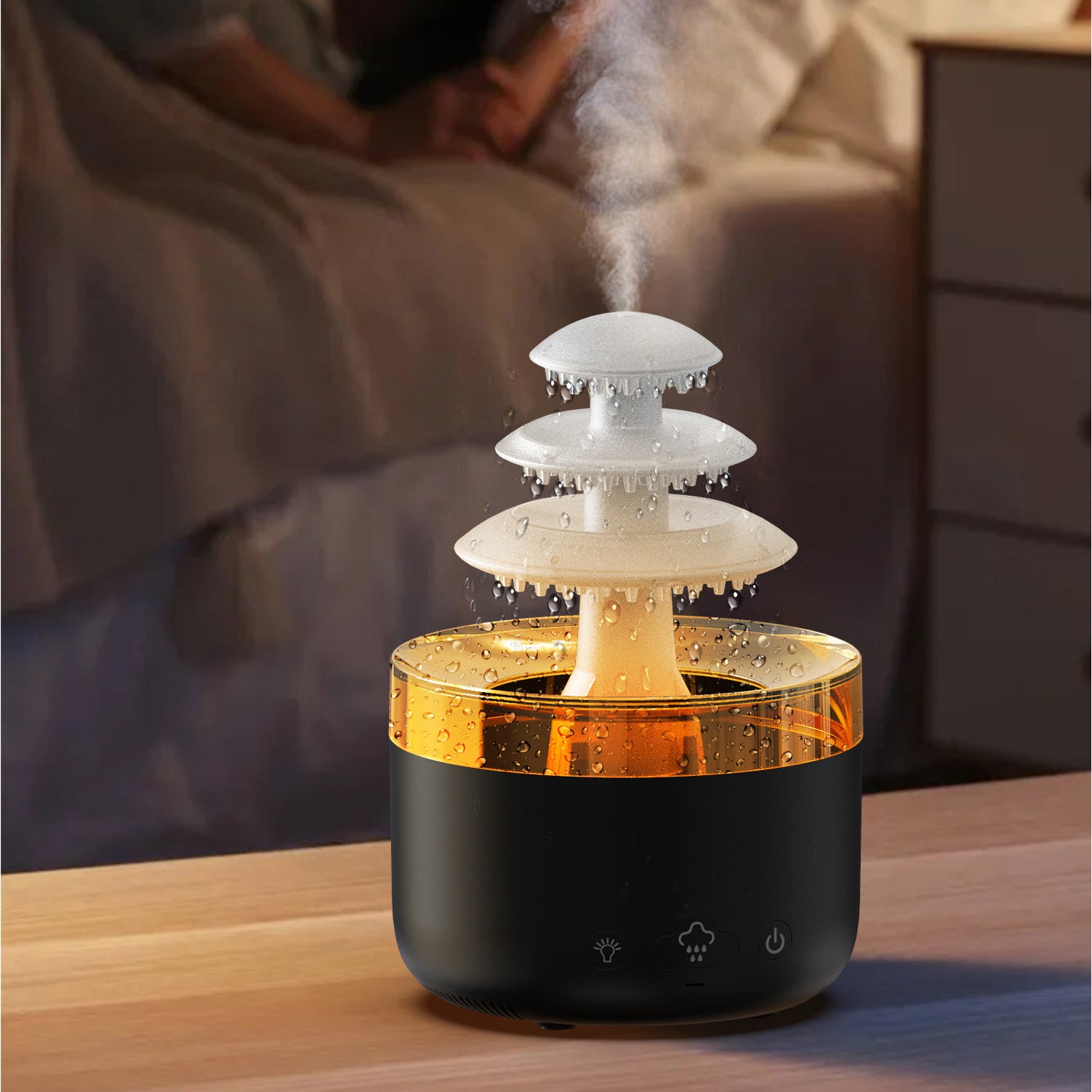 Nieuwe Cloud Rain Luchtbevochtiger Essentiële Olie Aromatherapie Diffuser USB Mute Mist Luchtbevochtiger Met Kleurrijk Licht