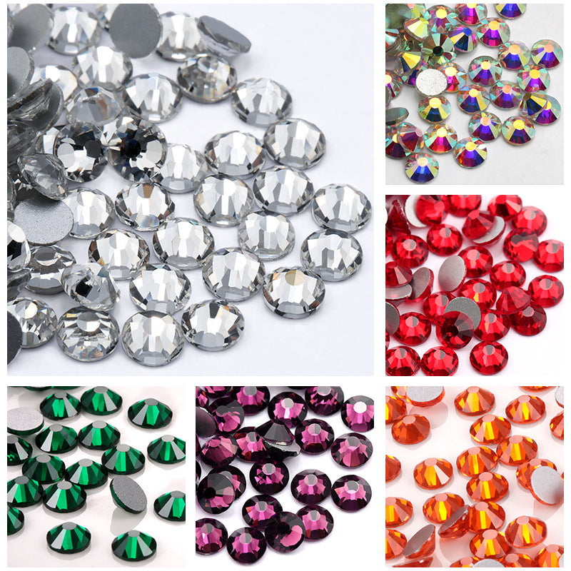 1440 stuks een pakje kristalglas platte diamant nagelkunst strass kleur ronde diy sieradenaccessoires