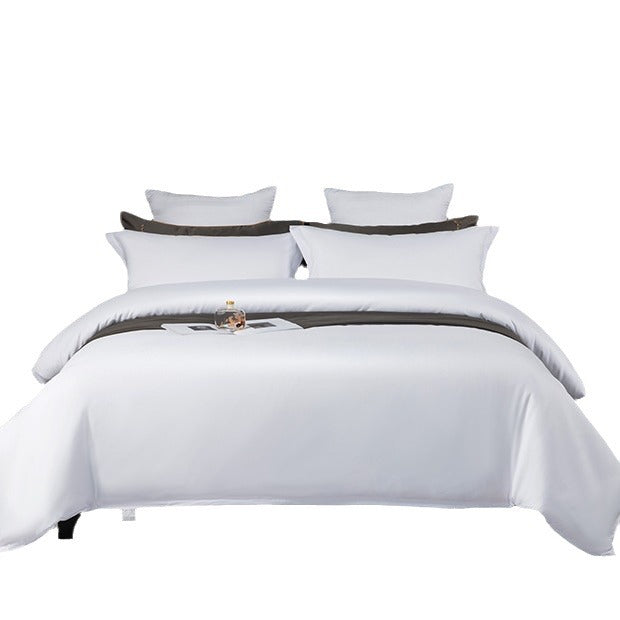 Hotel Hotel Four-piece Pure White Bed Sheet Quilt Cover Pillowcase Hotel Bed Linen Wholesale Generation