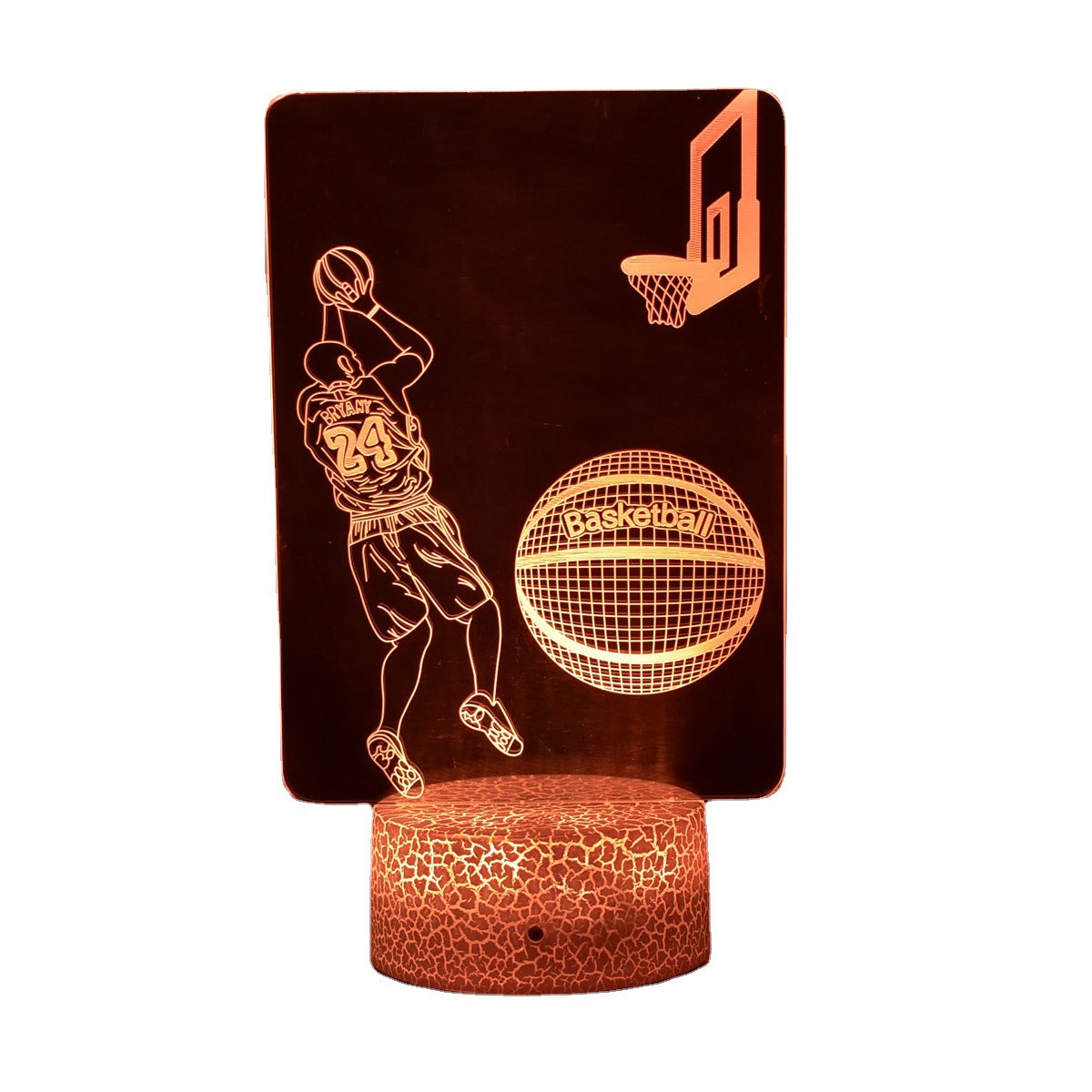 Basketball Kobe Commemorative 3D Night Light Remote Control Touch UFO Base LED Colorful Table Lamp School Event Souvenir